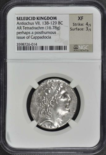 Seleucid Kingdom Antiochus VII 138-129 BC AR Tetradrachm NGC XF40 - Antique  Sage